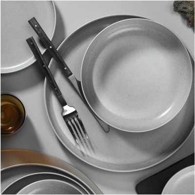 ASIR Porcelánová jídelní souprava POPPY světle šedá 16 ks
