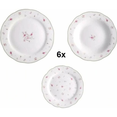 Brandani súprava porcelánových tanierov Nonna Rosa 18 dielna