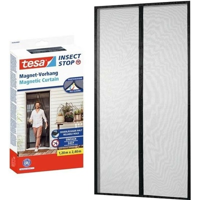 Tesa 55394-00000-00 Magnetická síť do dveří proti hmyzu, 1 x 2,2 m antracit