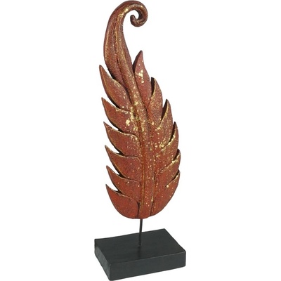 Dřevěná dekorace Twisted Leaf červená pravá - malá