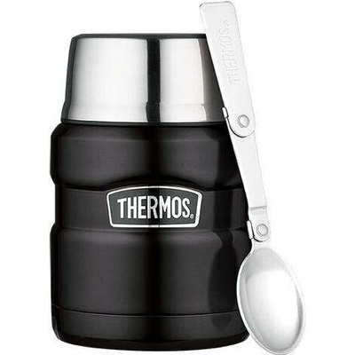 Thermos Termoska na jídlo se šálkem a skládací lžící 470 ml matná černá