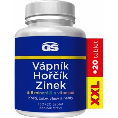 GS Vápnik horčík zinok XXL 130 + 20 tabliet
