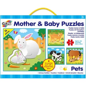 Galt Детски пъзели 4 в 1 Galt - Майки и бебета, Домашни любимци (1004858) - baby