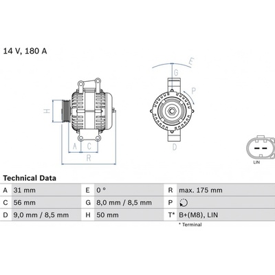 Alternátor BOSCH 0 986 048 450