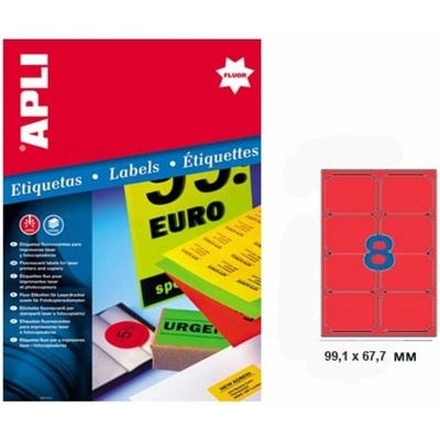 APLI Eтикети apli неон червен, 2876, (10702019)