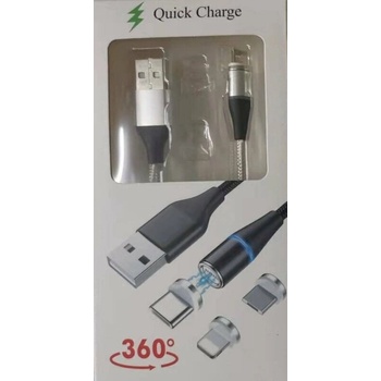 PremiumCord Magnetic microUSB and USB-C Charging Cable Silver 1 m USB кабел (KU2M1FGI)