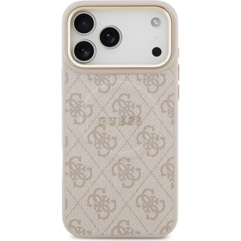 Image 1 of GUESS Гръб Guess PU Leather 4G Gold Frame MagSafe Case за iPhone 17 Pro Max - Розов