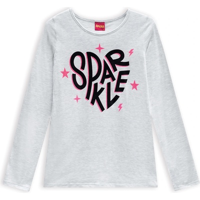 Dívčí tričko AMORA SPARKLE šedý melír