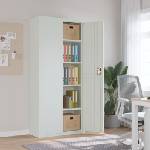 vidaXL Шкаф за папки светлосив 90x40x200 см стомана (339761)