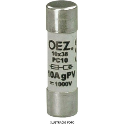 OEZ OEZ:41240 Pojistková vložka PC10 12A gPv Un 1000 V d.c., velikost 10x38, gPv - charakteristika pro jištění polovodičů, Cd/Pb