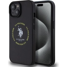 U.S. Polo PU Leather Printed Round Double Horse MagSafe iPhone 15 čierne