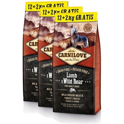 Carnilove Lamb & Wild Boar for Adult Dogs 3 x 12 kg
