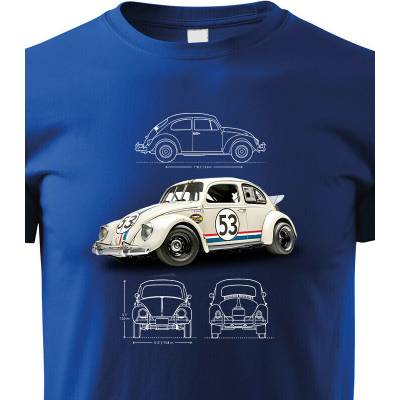 Dětské tričko Volkswagen Beetle 53 Modrá Canvas tričko Bezvatriko.cz 2307