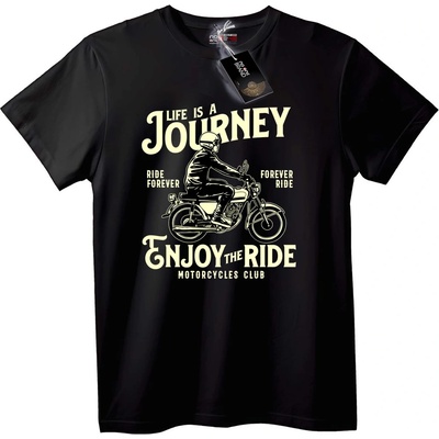 NOONEBRAND Тениска Мотоциклетно Пътешествие - M, Black