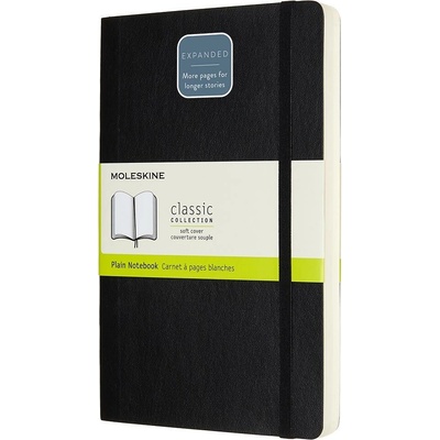 Moleskine L expanded měkké desky čistý černý
