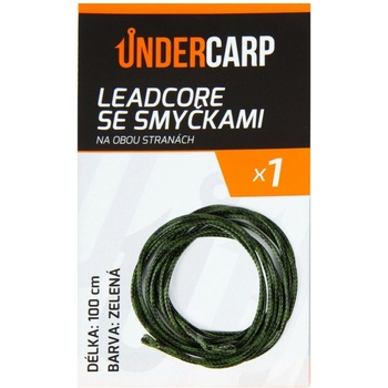 UnderCarp Olověná Šnúra Leadcore so slučkami na oboch stranách zelená 1m