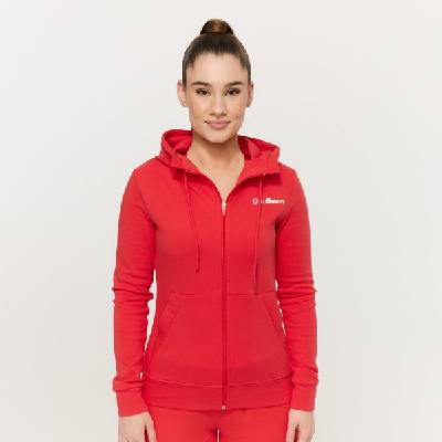 GymBeam Дамски суичър с цип Limitless Hot Red XXL