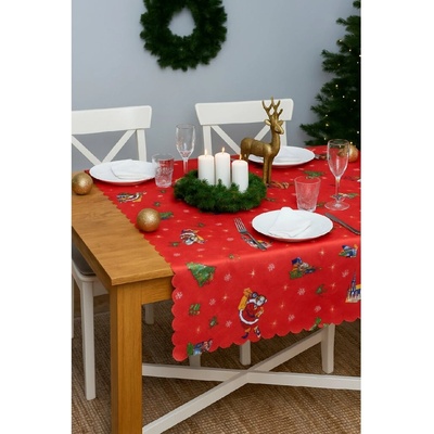 BF-Vánoční ubrus červený Santa 120cm