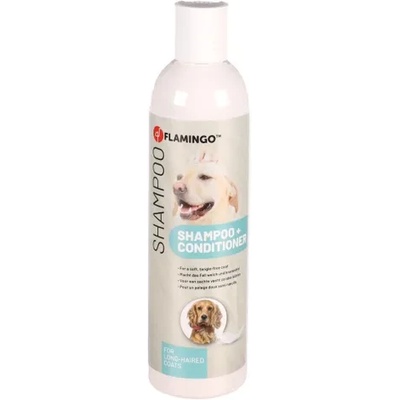 Flamingo Shampoo 2в1 - Шампоан с балсам за кучета с дъга козина, 300 мл