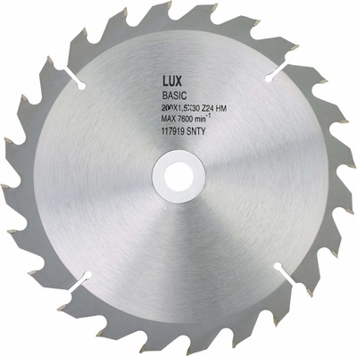 LUX List kotúčovej píly zo spekaného karbidu na drevo priemer 205 mm 24 zubov