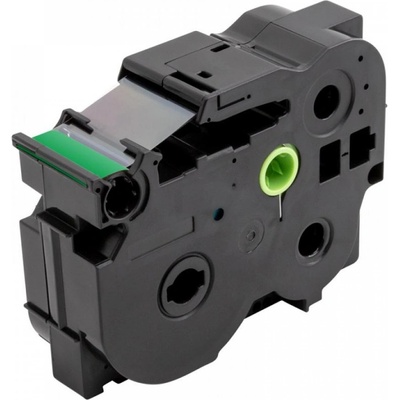 Compatible Съвместима лента с Brother TZ-S751 / TZe-S751, 24mm x 8m, екстра лепило черен печат / зелен фон (TZe-S751)