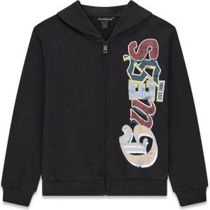 GUESS Суичър в черно за момче с голям цветен надпис Guess
