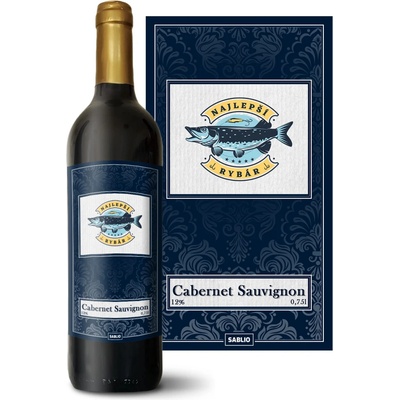 Sablio Najlepší rybár Cabernet Sauvignon Červené víno 12 % 0,75 l (holá fľaša)