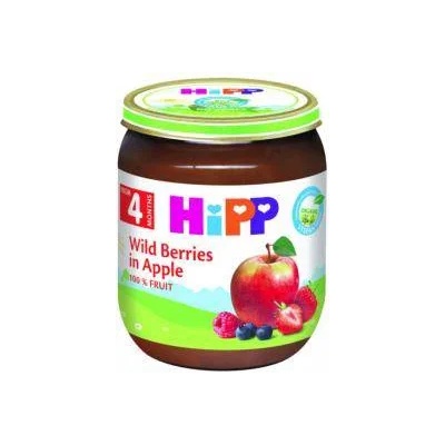 HiPP Био Пюре Hipp, горски плодове, ябълки, 125гр, 9062300140696