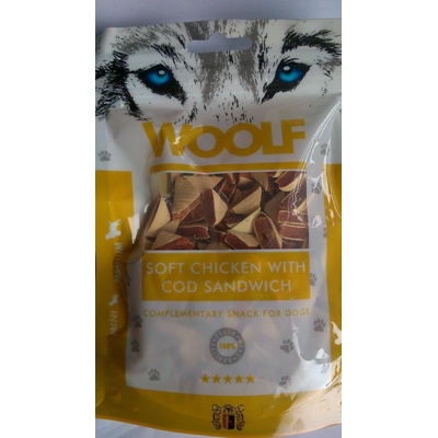 Woolf pochoutka soft Chicken with Cod sandwich long 100 g