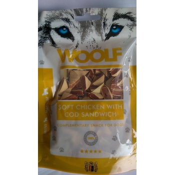 Woolf pochoutka soft Chicken with Cod sandwich long 100 g