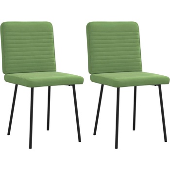 vidaXL Трапезни столове, 2 бр, светлозелени, кадифе (4101136)