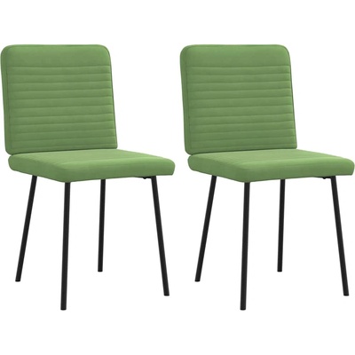 vidaXL Трапезни столове, 2 бр, светлозелени, кадифе (4101136)