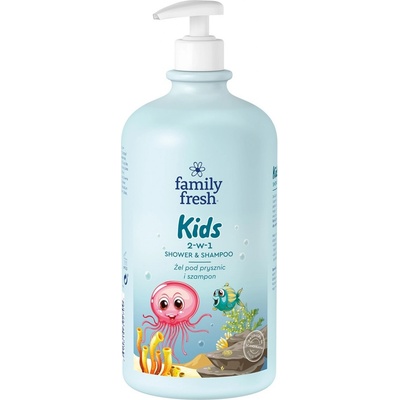 Family Fresh Detský sprchový gél a šampón 2 v 1 1000 ml