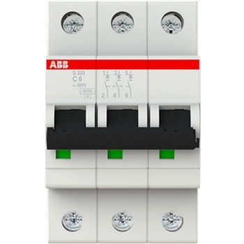 ABB Автоматичен прекъсвач ABB S203-C6 - 3 P, 6 A, 6 kA (2CDS253001R0064)