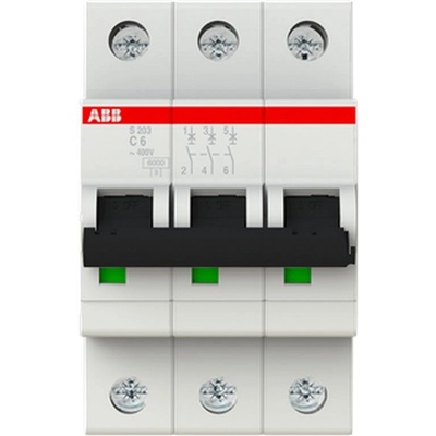 ABB Автоматичен прекъсвач ABB S203-C6 - 3 P, 6 A, 6 kA (2CDS253001R0064)