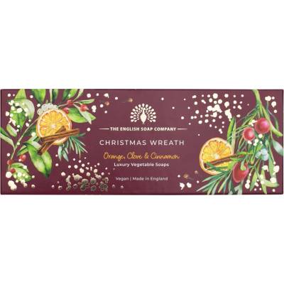 English Soap Company Christmas Wreath Sada tuhých mýdel 3 x 100 g