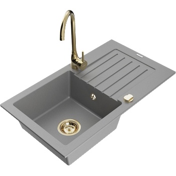 Mexen Pablo гранитна мивка с 1 отделение и отцедник и кухненски смесител (6510-71-670200-50)