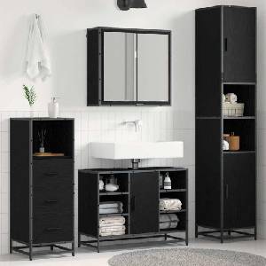 vidaXL Комплект мебели за баня 3 бр. Черния дъб 80 x 33 x 60 см (3402547)