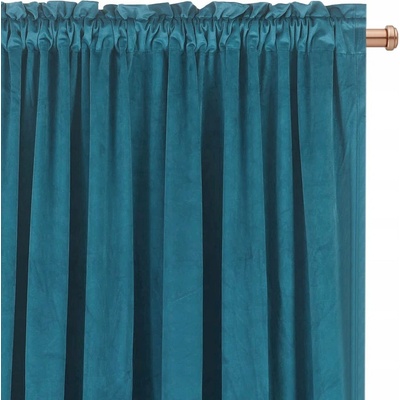 Závěs VELUR páska do obývacího pokoje Ložnice MODRÁ MOŘSKÁ 140x250