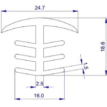Gumový tesniaci profil FV0 pre fotovoltaické panely - pre medzeru medzi FV panelmi 8-12mm,návin 13m, IMPOL TRADE