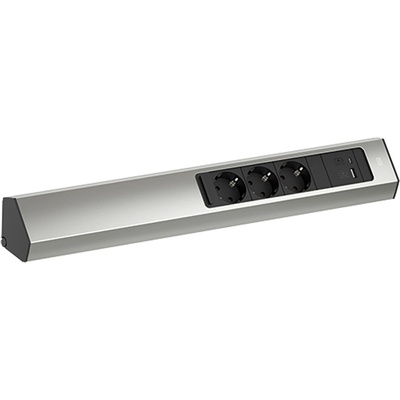 Bachmann Разклонител Bachmann - CASIA 2, 3x Шуко, USB A+C, 2 m, инокс (932.006)