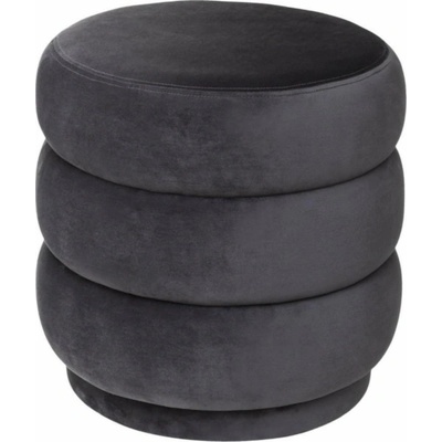 Atmosphera SINA sametový pouffe, 40 cm, antracit