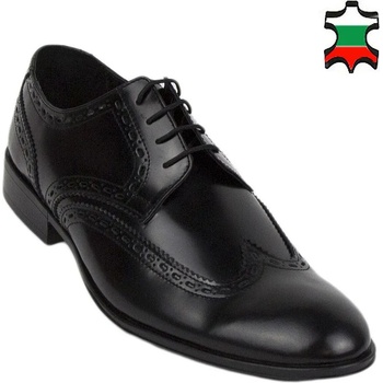 Image 1 of Български обувки Мъжки обувки от черна естествена кожа, с маскаре 33165