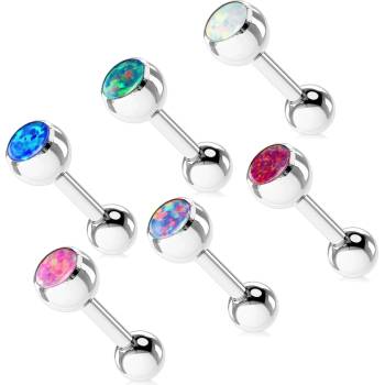 Šperky4U piercing do jazyka s opálem PJ0003-B