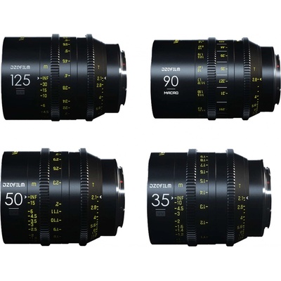 DZOFILM Vespid Prime 4 Lens Kit 35 / 50 / 125 mm T2,1 + Macro 90 mm T2,8 metric