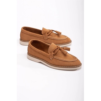 Moda Trend Дамски велурени лоуфъри - Таба #370713 (370713_Кафяво)