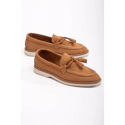 Moda Trend Дамски велурени лоуфъри - Таба #370713 (370713_Кафяво)