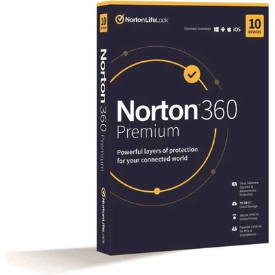 Symantec NORTON 360 PREMIUM 75GB +VPN 1 lic. 10 lic. 24 mes.