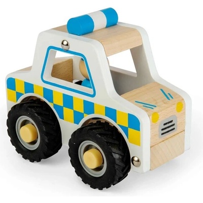 Bigjigs Toys Dřevěné mini policejní auto