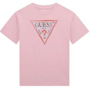 GUESS Розова тениска Oversize за момиче с рефлектиращо лого Guess